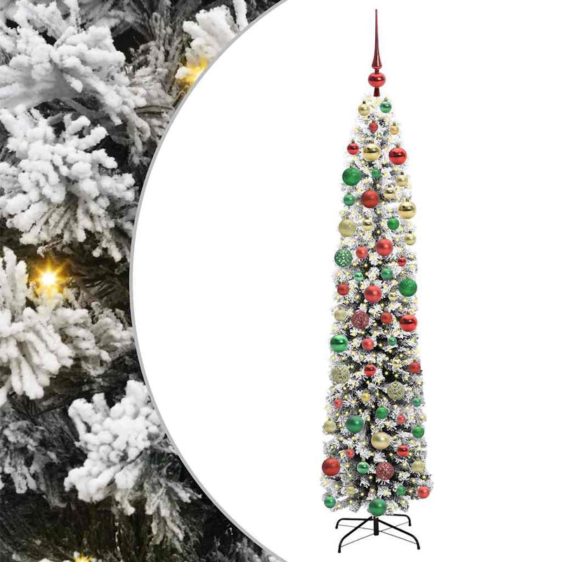 vidaXL Mű karácsonyfa 300 LED-del Zöld 180 cm PVC, acél és műanyag