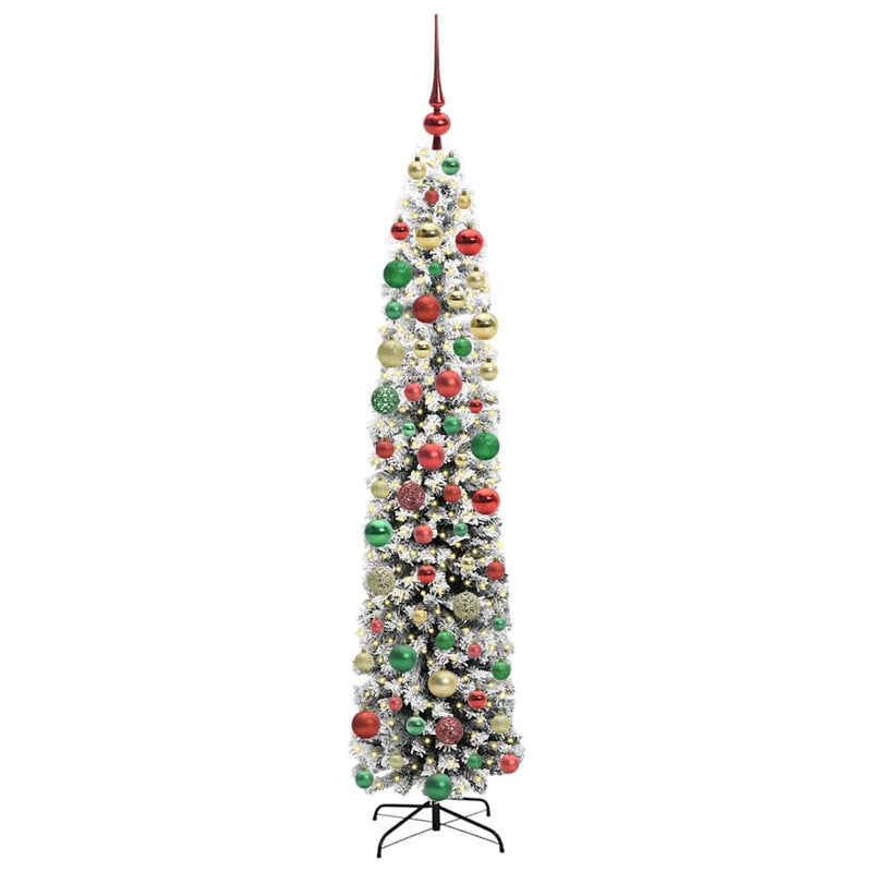 vidaXL Mű karácsonyfa 300 LED-del Zöld 180 cm PVC, acél és műanyag