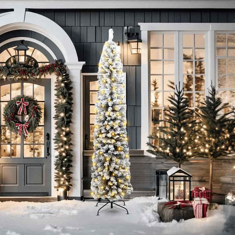 vidaXL Mű karácsonyfa 300 LED-del Zöld 210 cm PVC, acél és műanyag