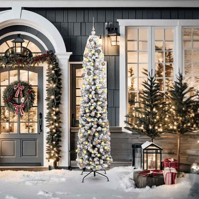 vidaXL Mű karácsonyfa 300 LED-del Zöld 210 cm PVC, acél és műanyag