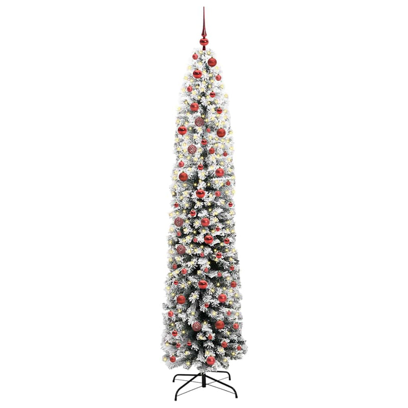 vidaXL Mű karácsonyfa 300 LED-del Zöld 210 cm PVC, acél és műanyag