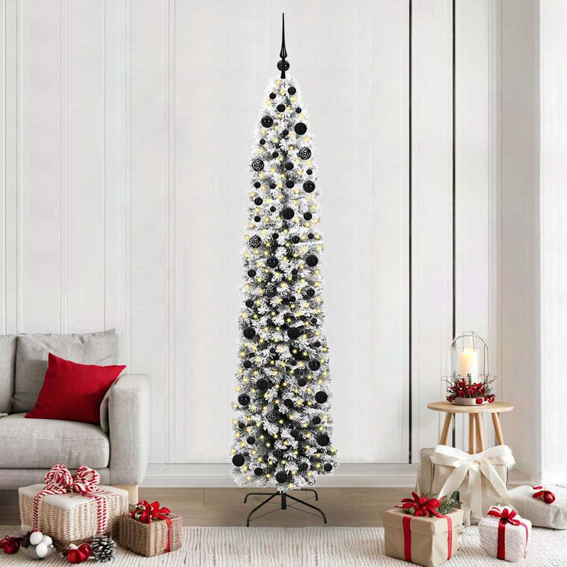 vidaXL Mű karácsonyfa 300 LED-del Zöld 210 cm PVC, acél és műanyag