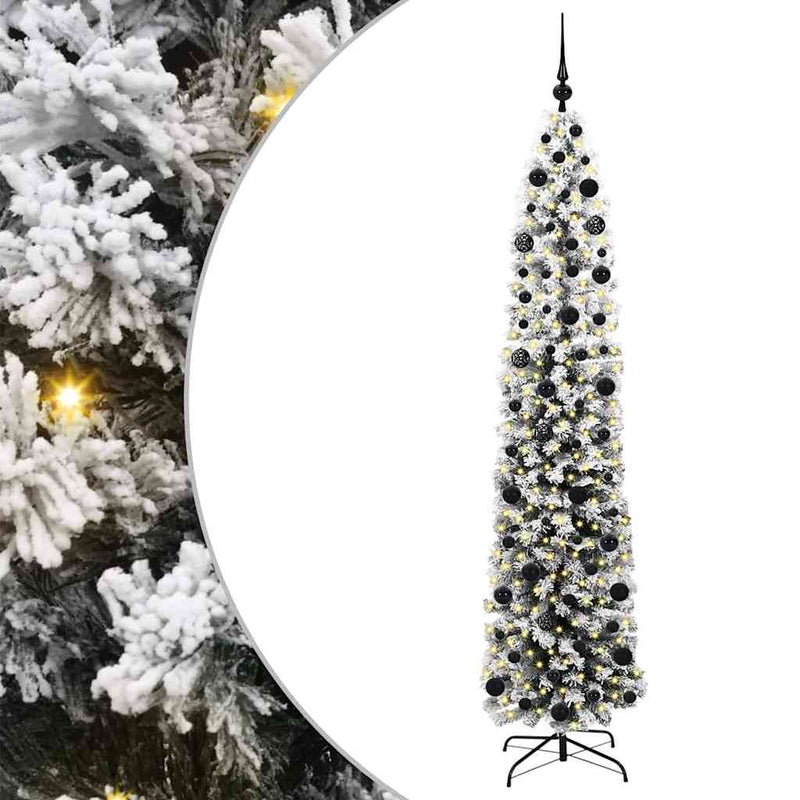 vidaXL Mű karácsonyfa 300 LED-del Zöld 210 cm PVC, acél és műanyag