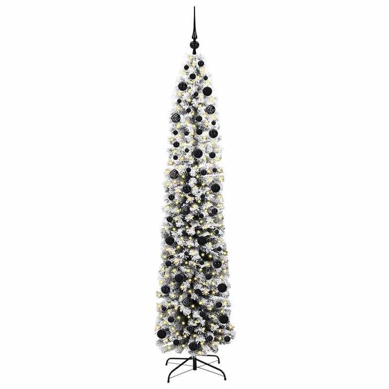 vidaXL Mű karácsonyfa 300 LED-del Zöld 210 cm PVC, acél és műanyag