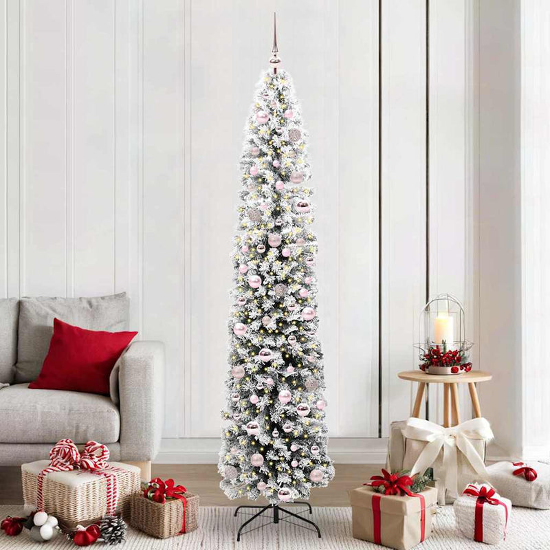 vidaXL Mű karácsonyfa 300 LED-del Zöld 210 cm PVC, acél és műanyag
