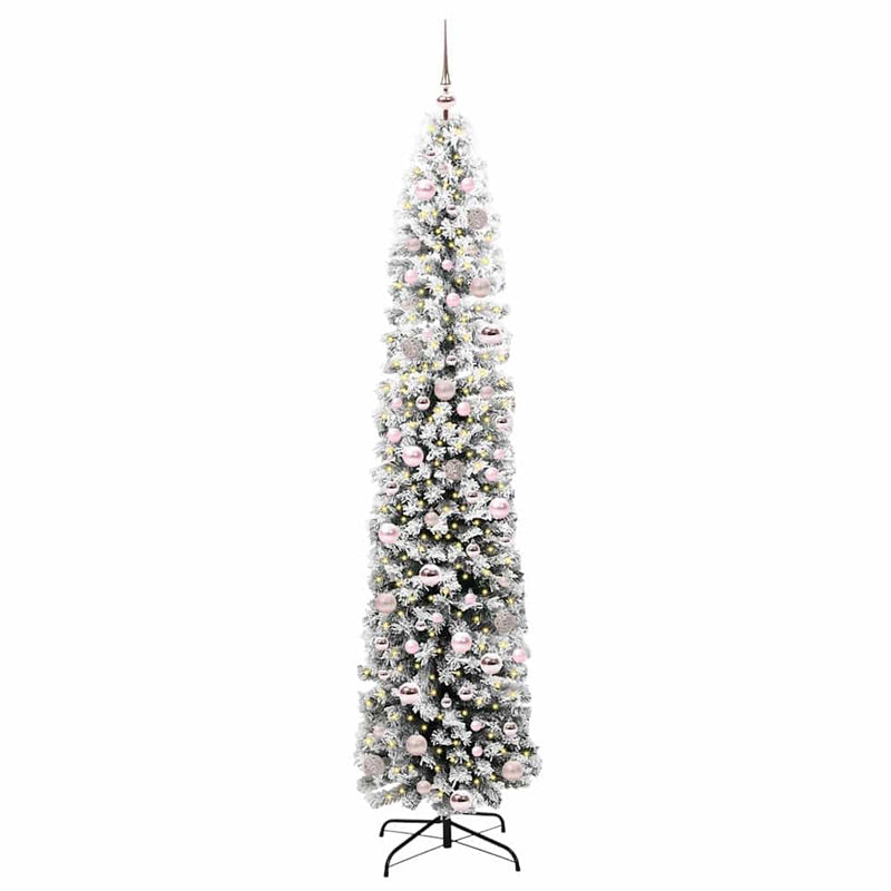 vidaXL Mű karácsonyfa 300 LED-del Zöld 210 cm PVC, acél és műanyag