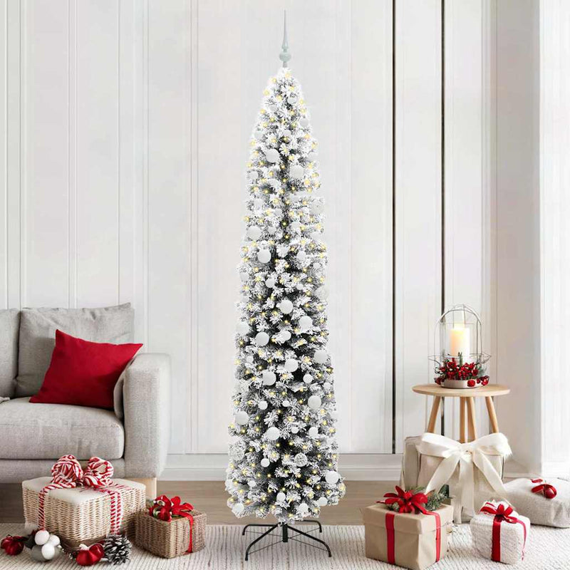vidaXL Mű karácsonyfa 300 LED-del Zöld 210 cm PVC, acél és műanyag