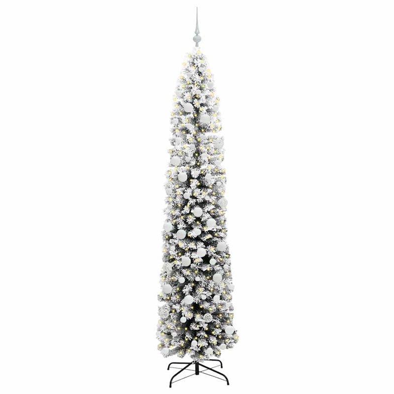 vidaXL Mű karácsonyfa 300 LED-del Zöld 210 cm PVC, acél és műanyag