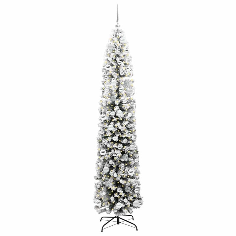 vidaXL Mű karácsonyfa 300 LED-del Zöld 210 cm PVC, acél és műanyag