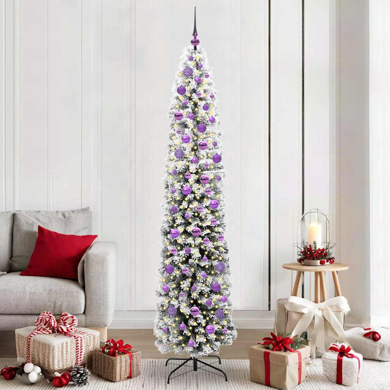 vidaXL Mű karácsonyfa 300 LED-del Zöld 210 cm PVC, acél és műanyag