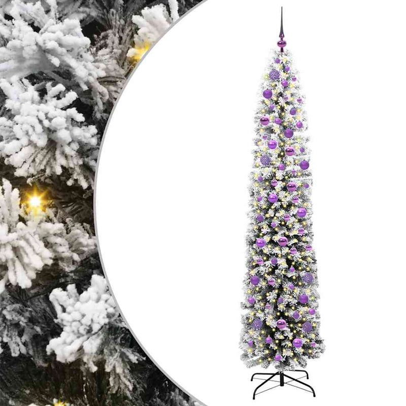 vidaXL Mű karácsonyfa 300 LED-del Zöld 210 cm PVC, acél és műanyag