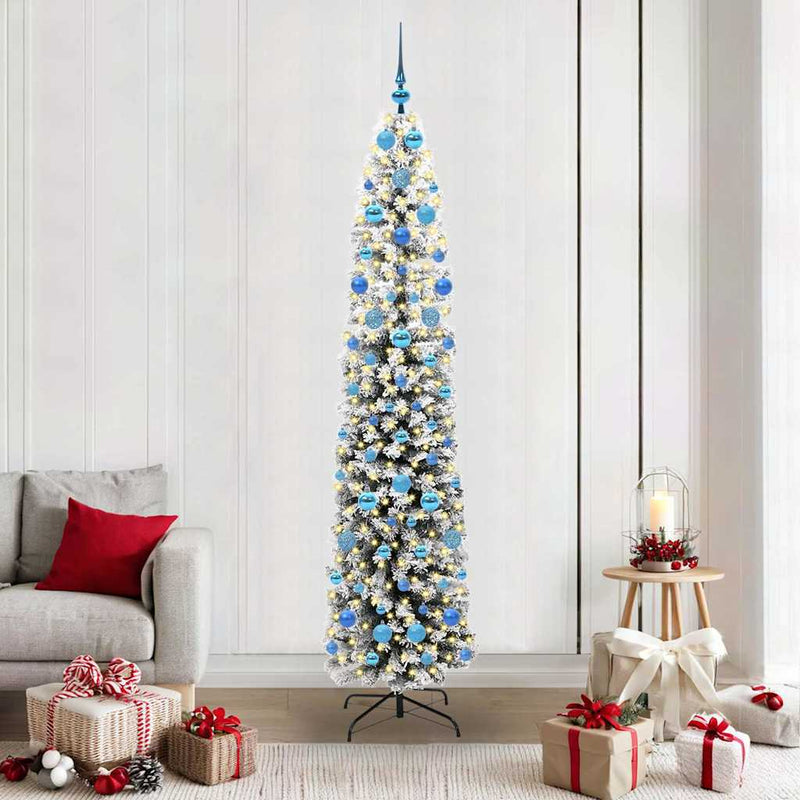 vidaXL Mű karácsonyfa 300 LED-del Zöld 210 cm PVC, acél és műanyag