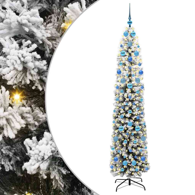 vidaXL Mű karácsonyfa 300 LED-del Zöld 210 cm PVC, acél és műanyag