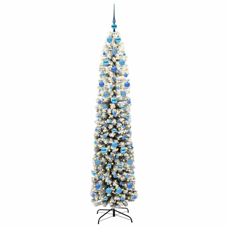 vidaXL Mű karácsonyfa 300 LED-del Zöld 210 cm PVC, acél és műanyag