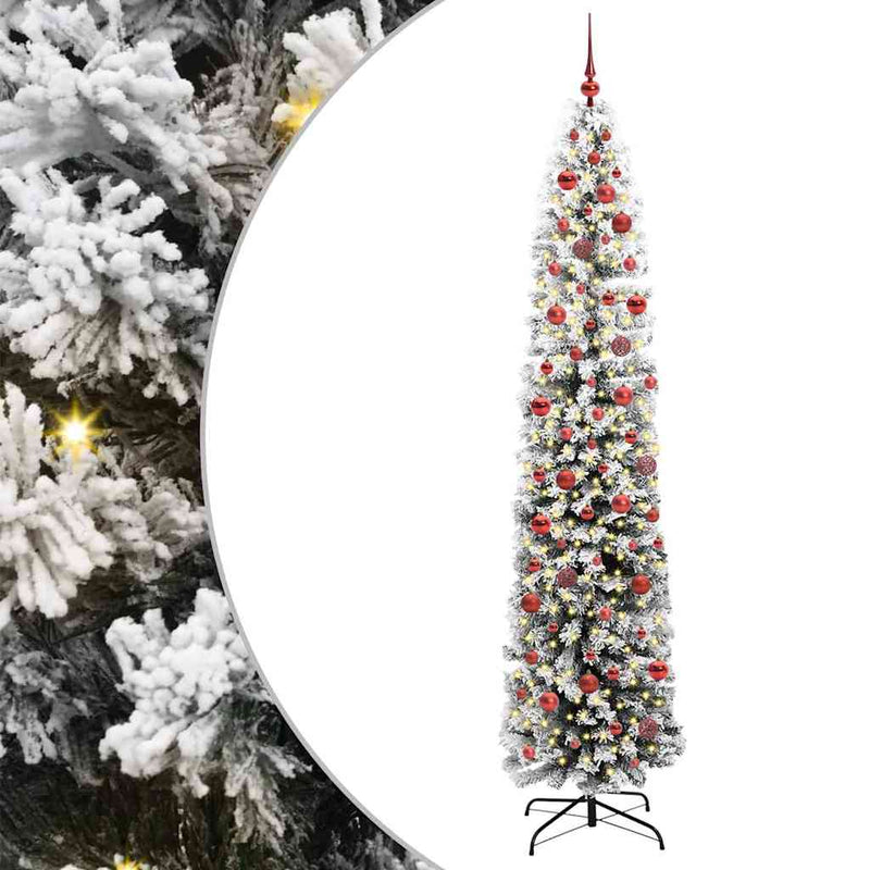 vidaXL Mű karácsonyfa 300 LED-del Zöld 240 cm PVC, acél és műanyag