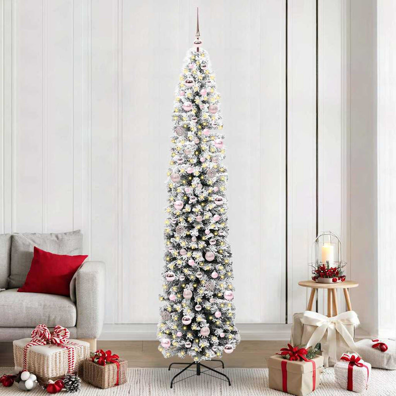 vidaXL Mű karácsonyfa 300 LED-del Zöld 240 cm PVC, acél és műanyag