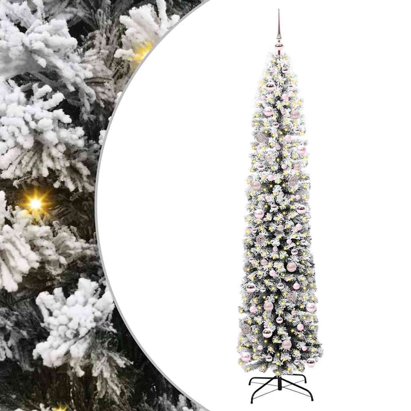 vidaXL Mű karácsonyfa 300 LED-del Zöld 240 cm PVC, acél és műanyag