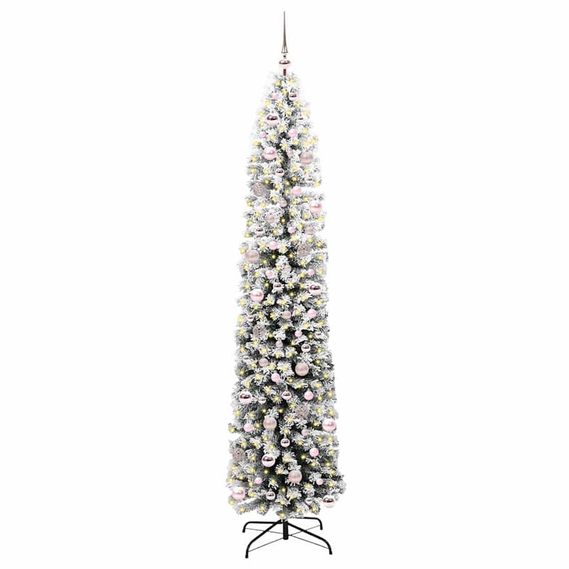vidaXL Mű karácsonyfa 300 LED-del Zöld 240 cm PVC, acél és műanyag