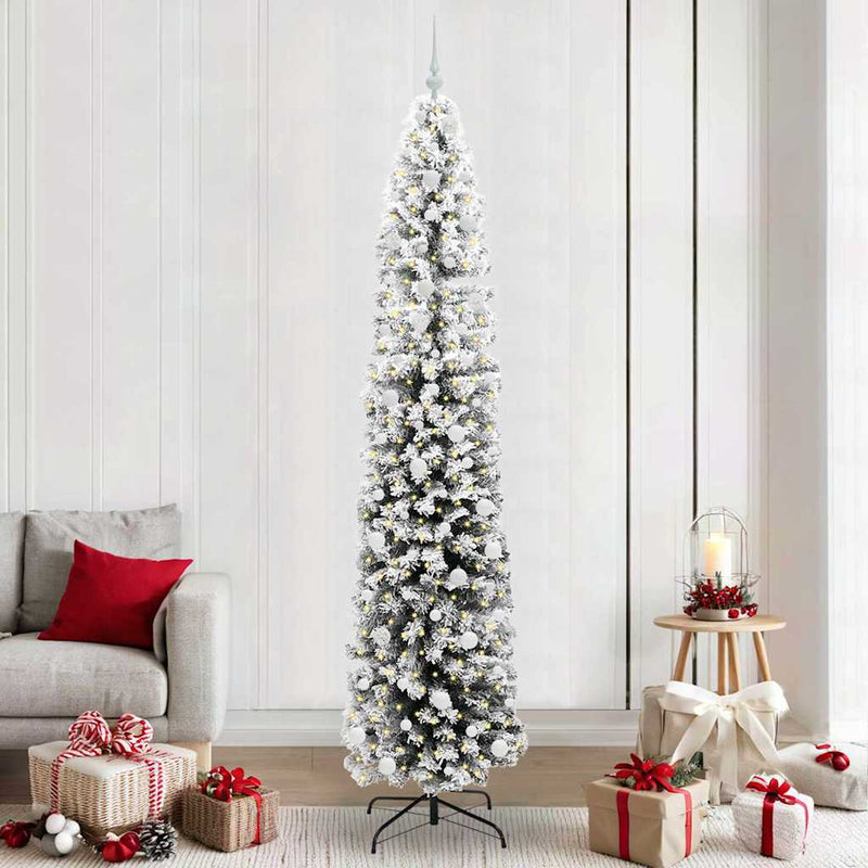 vidaXL Mű karácsonyfa 300 LED-del Zöld 240 cm PVC, acél és műanyag
