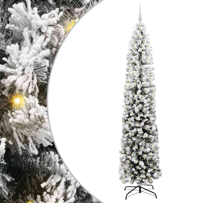 vidaXL Mű karácsonyfa 300 LED-del Zöld 240 cm PVC, acél és műanyag