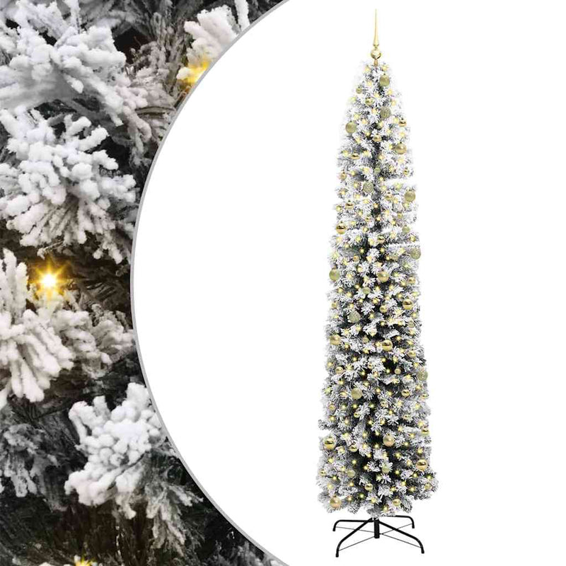 vidaXL Mű karácsonyfa 300 LED-del Zöld 240 cm PVC, acél és műanyag
