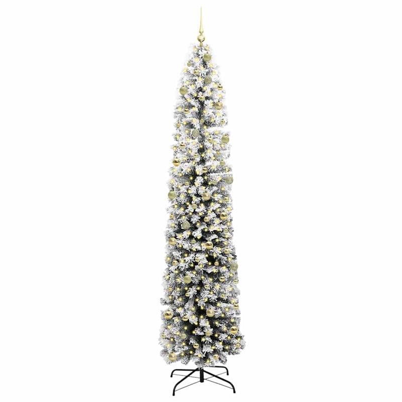 vidaXL Mű karácsonyfa 300 LED-del Zöld 240 cm PVC, acél és műanyag