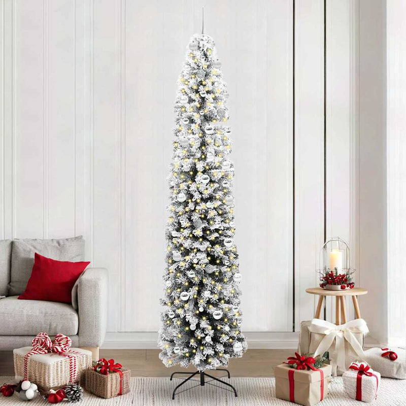 vidaXL Mű karácsonyfa 300 LED-del Zöld 240 cm PVC, acél és műanyag