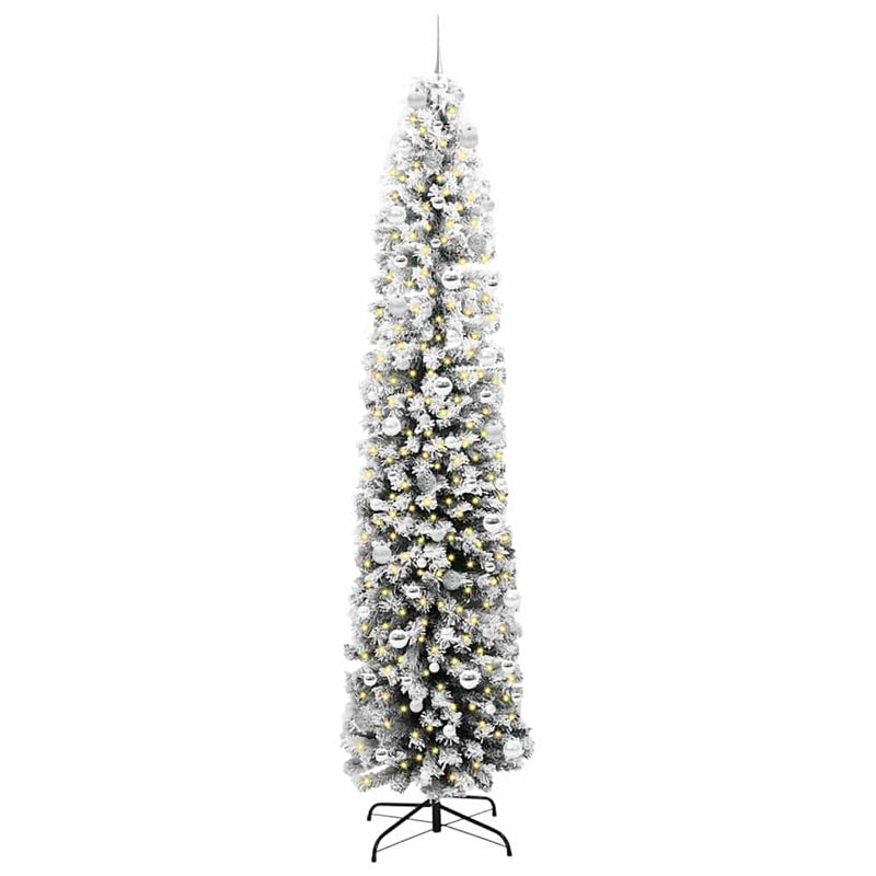 vidaXL Mű karácsonyfa 300 LED-del Zöld 240 cm PVC, acél és műanyag