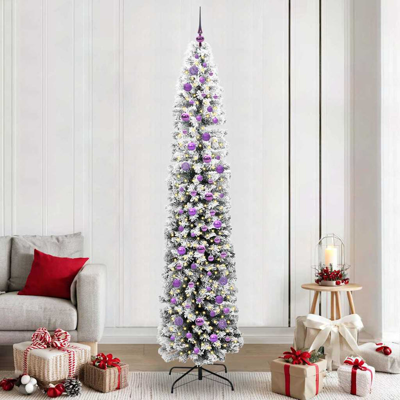 vidaXL Mű karácsonyfa 300 LED-del Zöld 240 cm PVC, acél és műanyag