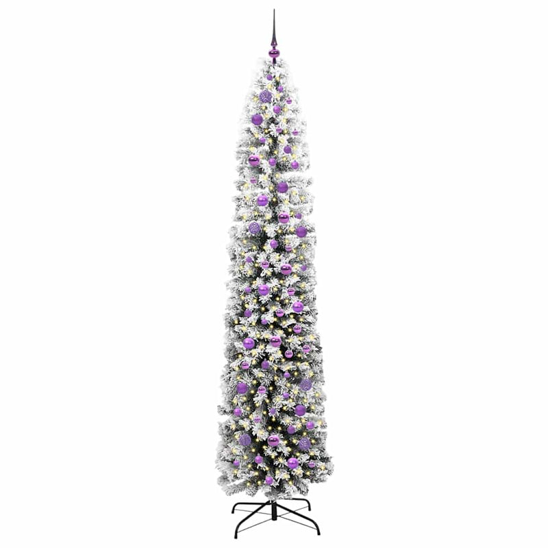 vidaXL Mű karácsonyfa 300 LED-del Zöld 240 cm PVC, acél és műanyag