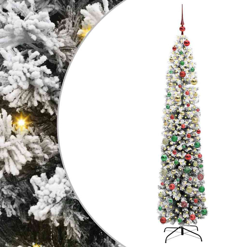 vidaXL Mű karácsonyfa 300 LED-del Zöld 240 cm PVC, acél és műanyag