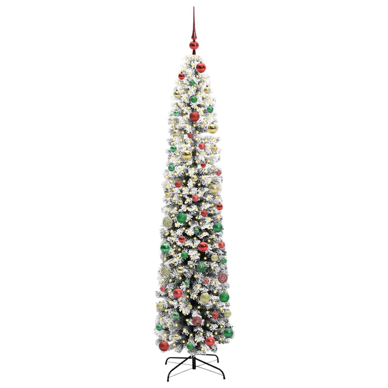 vidaXL Mű karácsonyfa 300 LED-del Zöld 240 cm PVC, acél és műanyag