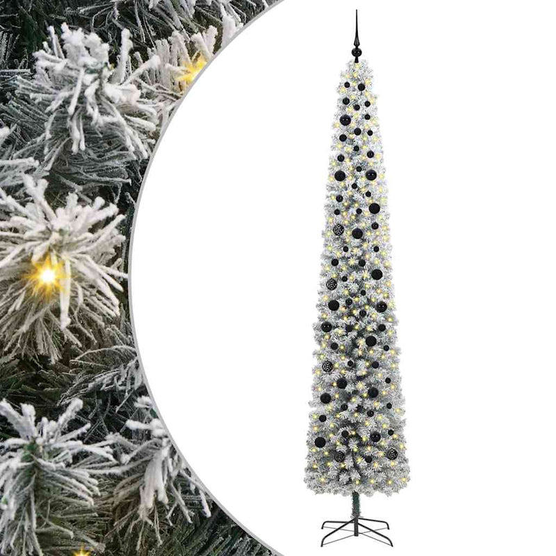 vidaXL Mű karácsonyfa 300 LED-del Zöld 270 cm PVC, acél és műanyag