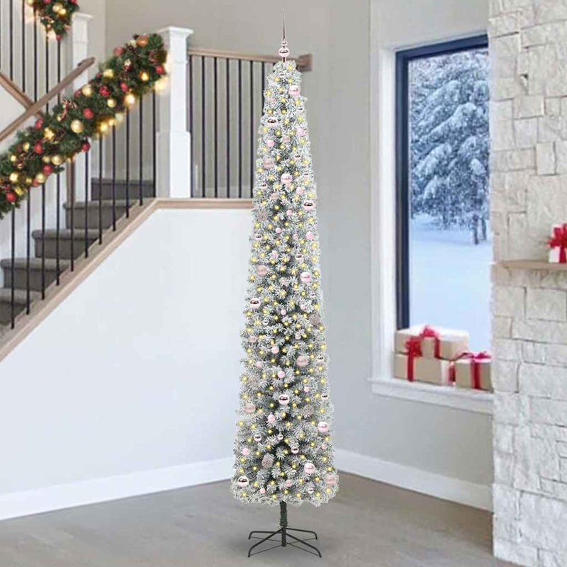 vidaXL Mű karácsonyfa 300 LED-del Zöld 270 cm PVC, acél és műanyag