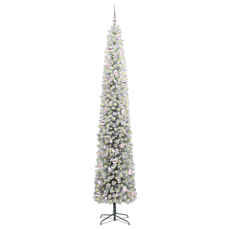 vidaXL Mű karácsonyfa 300 LED-del Zöld 270 cm PVC, acél és műanyag