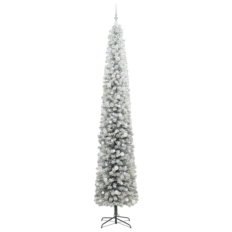 vidaXL Mű karácsonyfa 300 LED-del Zöld 270 cm PVC, acél és műanyag