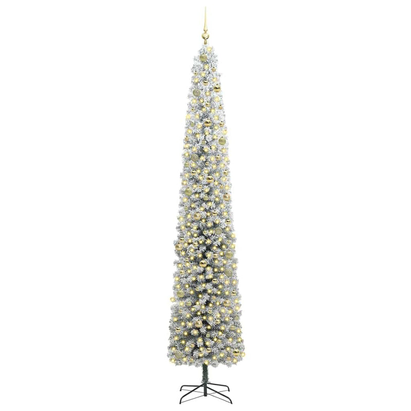 vidaXL Mű karácsonyfa 300 LED-del Zöld 270 cm PVC, acél és műanyag