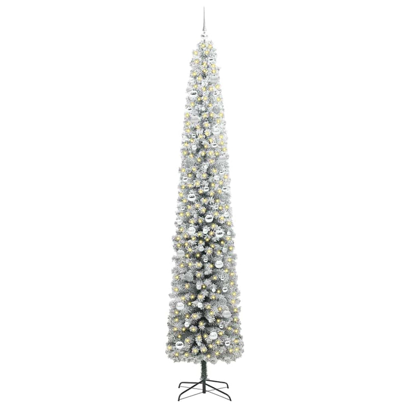 vidaXL Mű karácsonyfa 300 LED-del Zöld 270 cm PVC, acél és műanyag