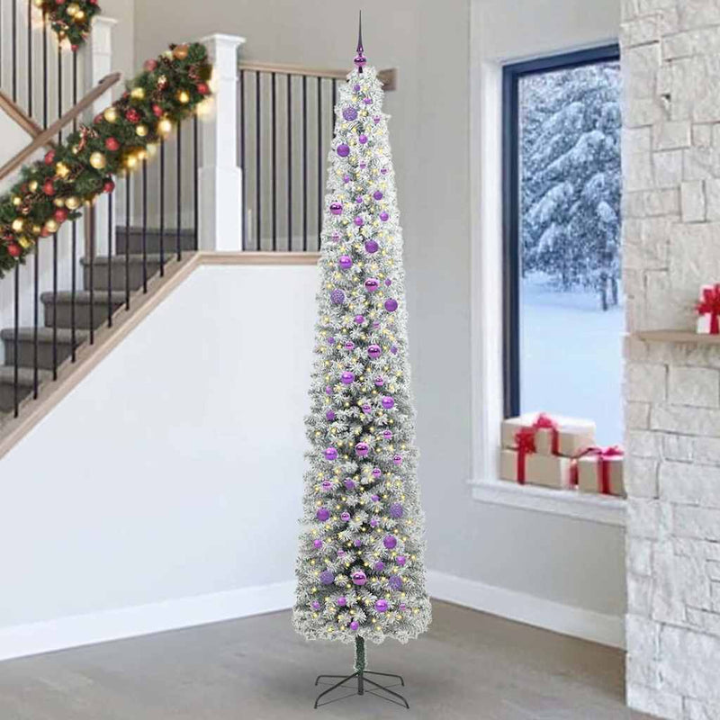 vidaXL Mű karácsonyfa 300 LED-del Zöld 270 cm PVC, acél és műanyag