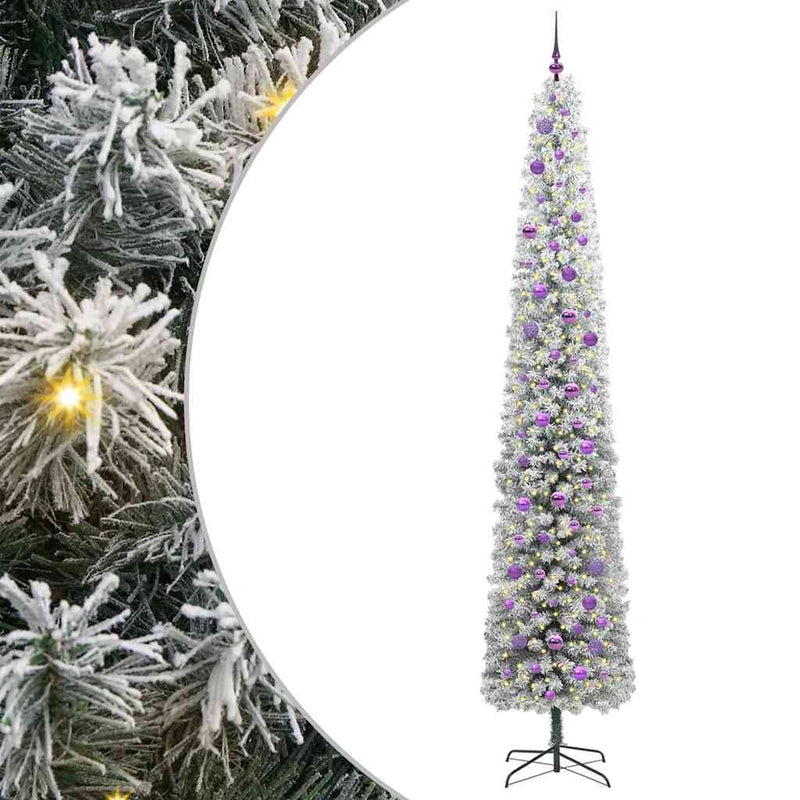vidaXL Mű karácsonyfa 300 LED-del Zöld 270 cm PVC, acél és műanyag