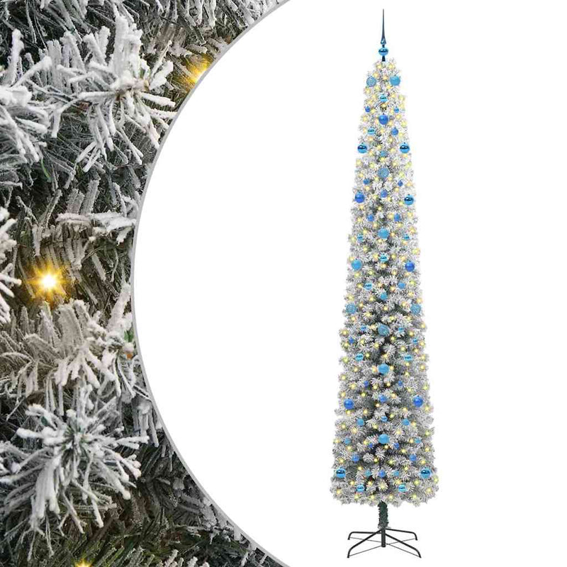 vidaXL Mű karácsonyfa 300 LED-del Zöld 270 cm PVC, acél és műanyag