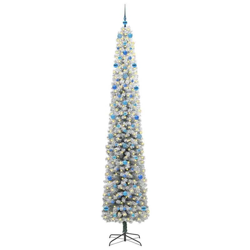vidaXL Mű karácsonyfa 300 LED-del Zöld 270 cm PVC, acél és műanyag