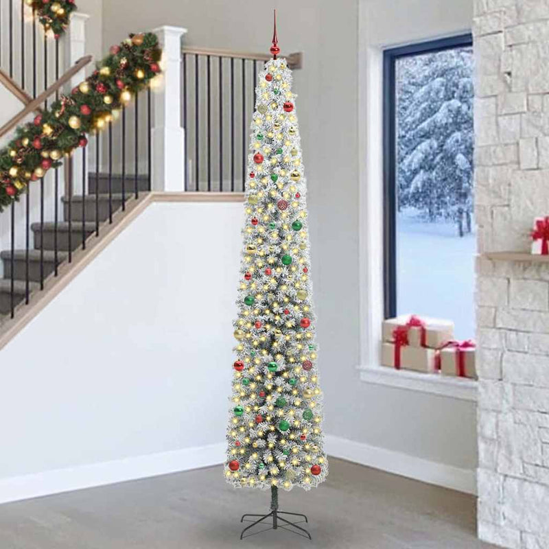vidaXL Mű karácsonyfa 300 LED-del Zöld 270 cm PVC, acél és műanyag