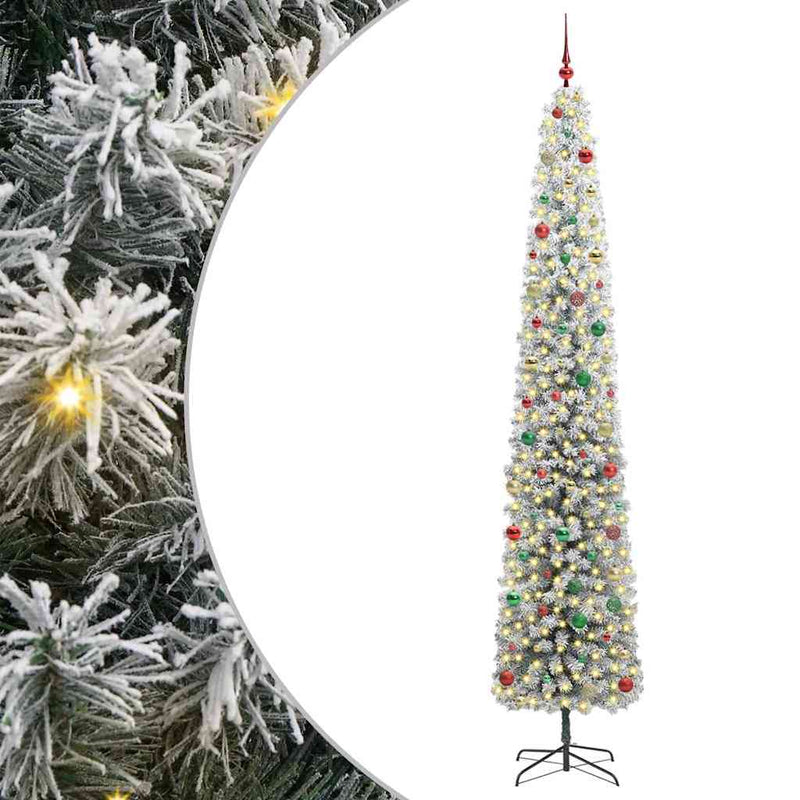vidaXL Mű karácsonyfa 300 LED-del Zöld 270 cm PVC, acél és műanyag