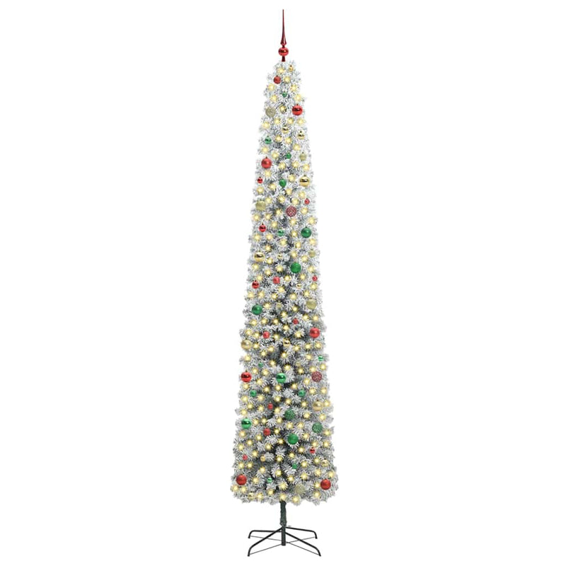 vidaXL Mű karácsonyfa 300 LED-del Zöld 270 cm PVC, acél és műanyag