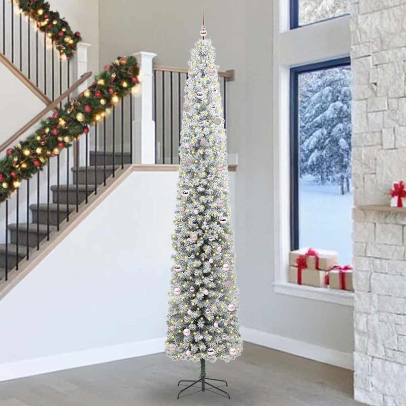 vidaXL Mű karácsonyfa 300 LED-del Zöld 300 cm PVC, acél és műanyag