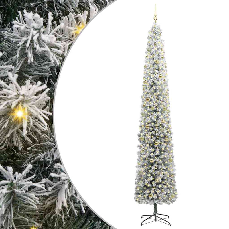 vidaXL Mű karácsonyfa 300 LED-del Zöld 300 cm PVC, acél és műanyag