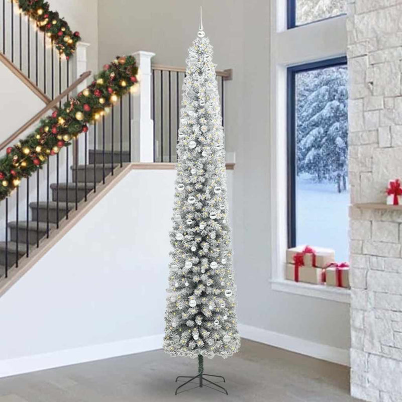 vidaXL Mű karácsonyfa 300 LED-del Zöld 300 cm PVC, acél és műanyag