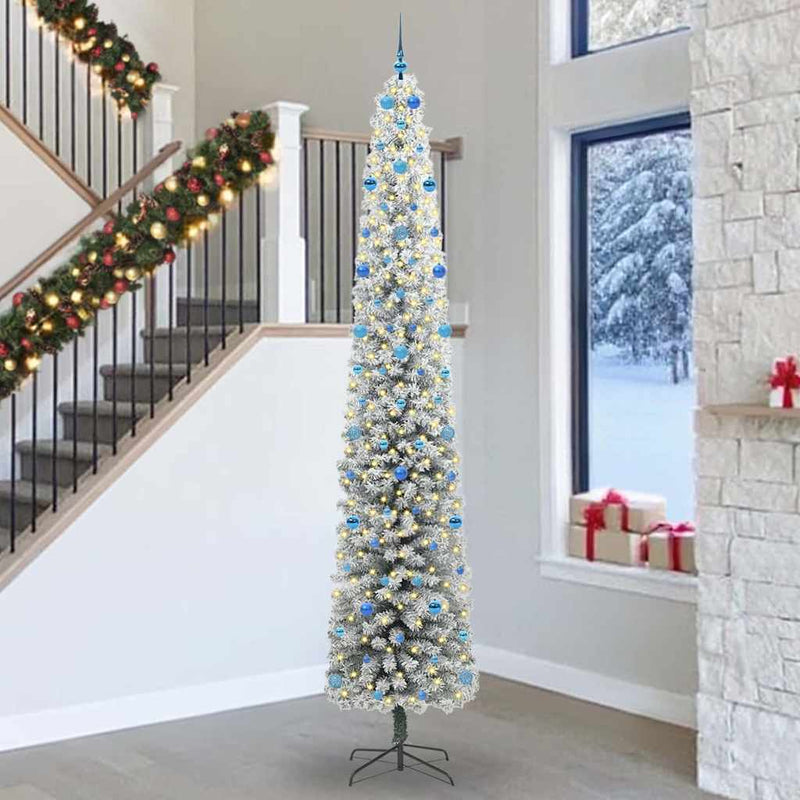 vidaXL Mű karácsonyfa 300 LED-del Zöld 300 cm PVC, acél és műanyag