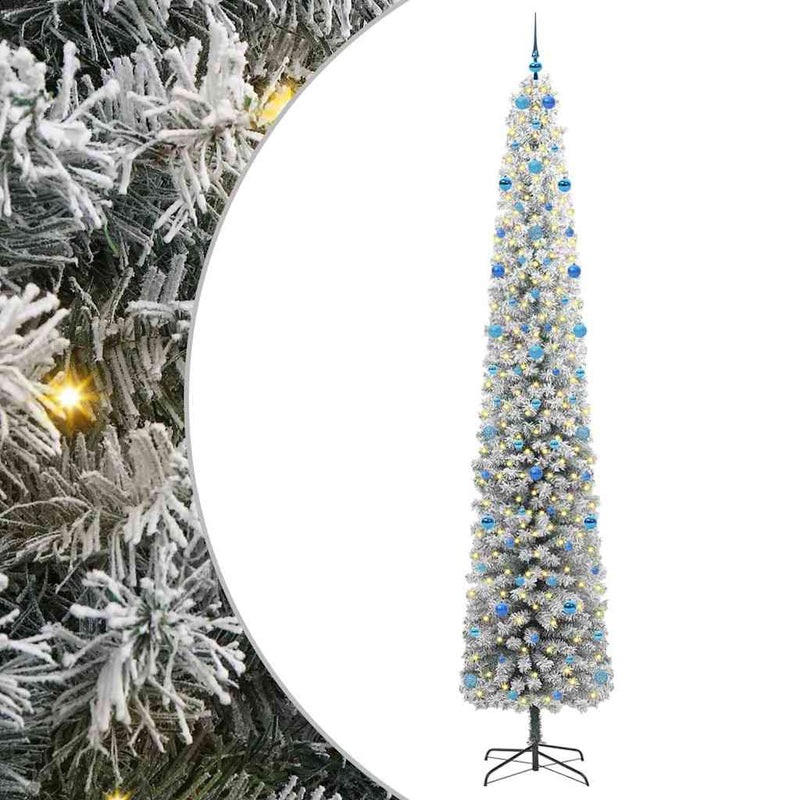 vidaXL Mű karácsonyfa 300 LED-del Zöld 300 cm PVC, acél és műanyag